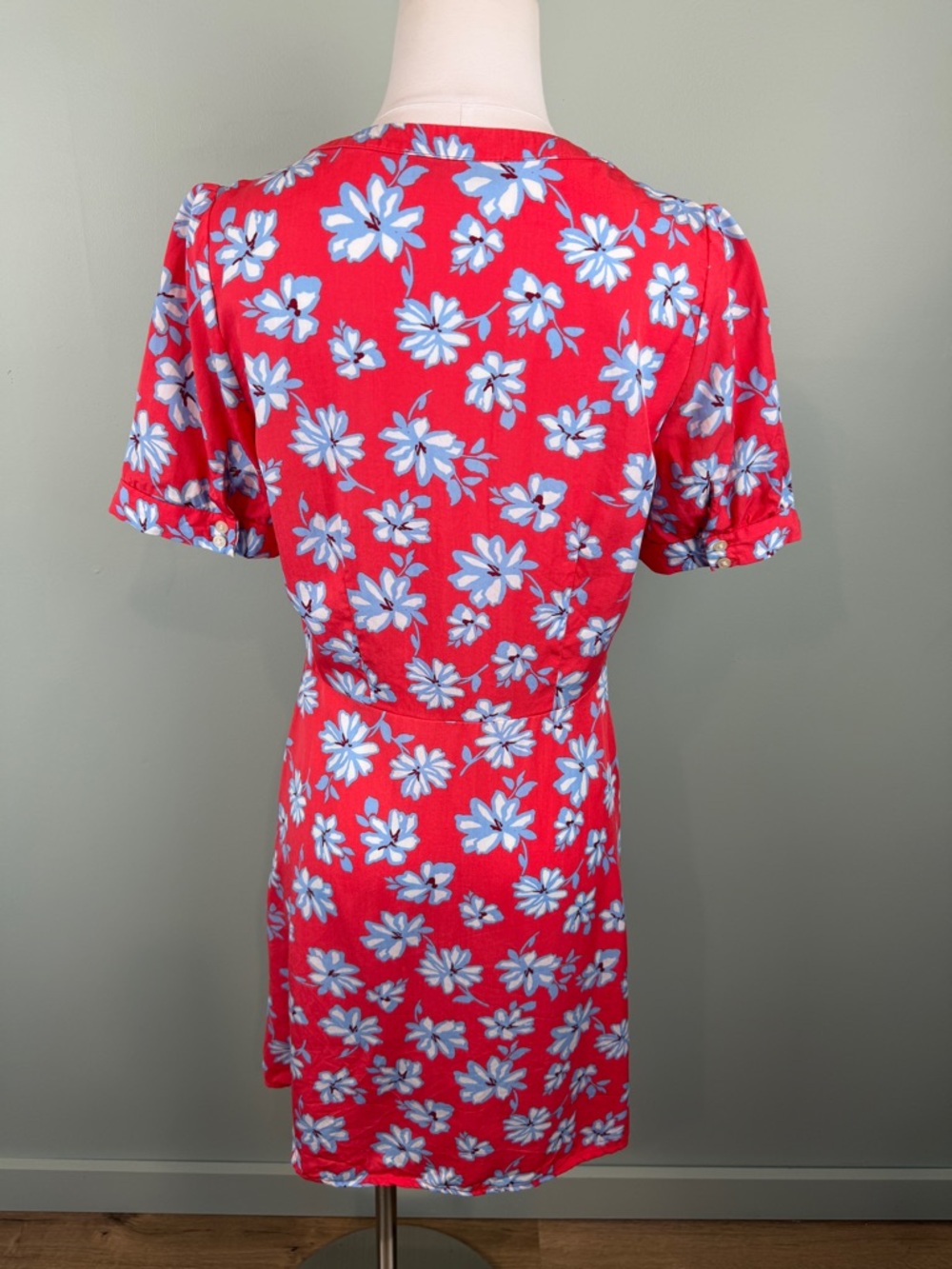 Loft floral button down Lyocell summer mini dress size 4 - Picture 4 of 7